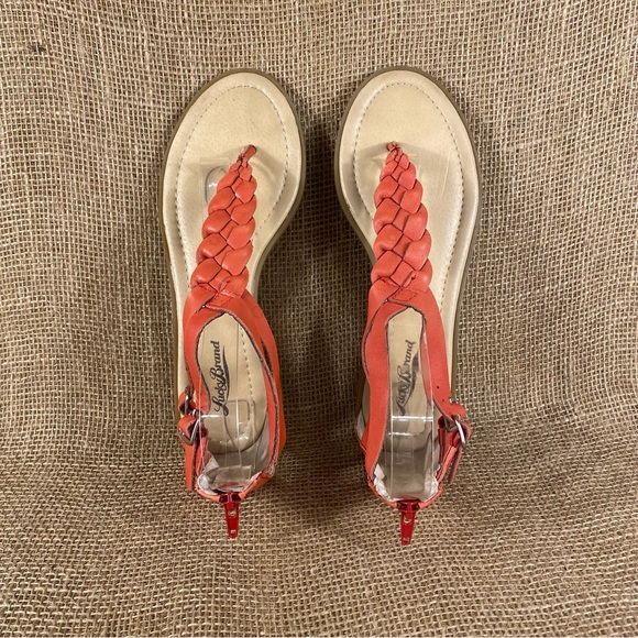 Lucky Brand Sandals Thong Flats Zip Size 8 - Picture 8 of 10